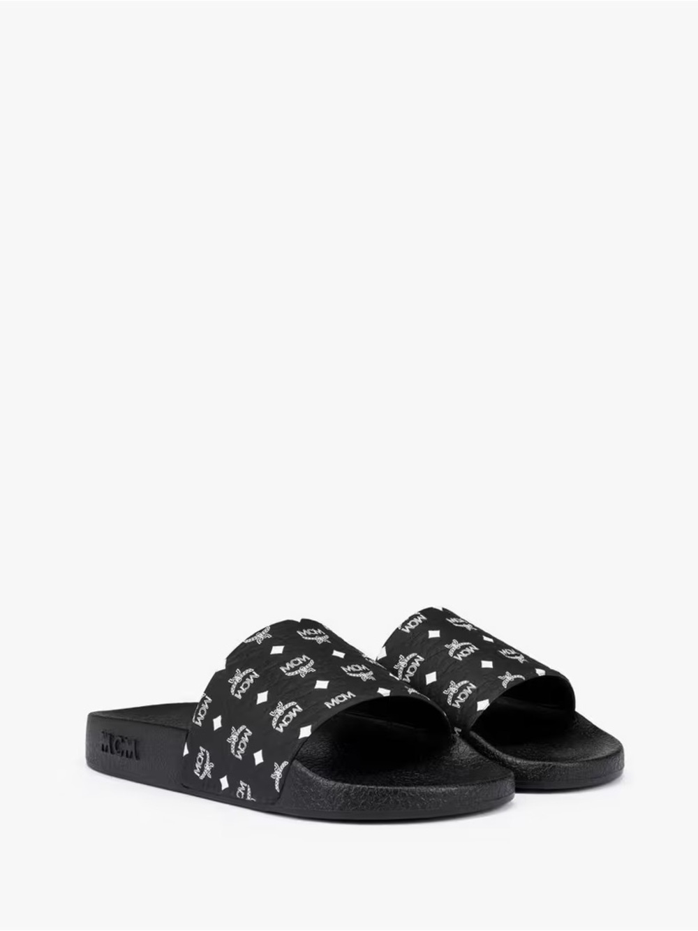 Black Logo Print women Slide Sandals